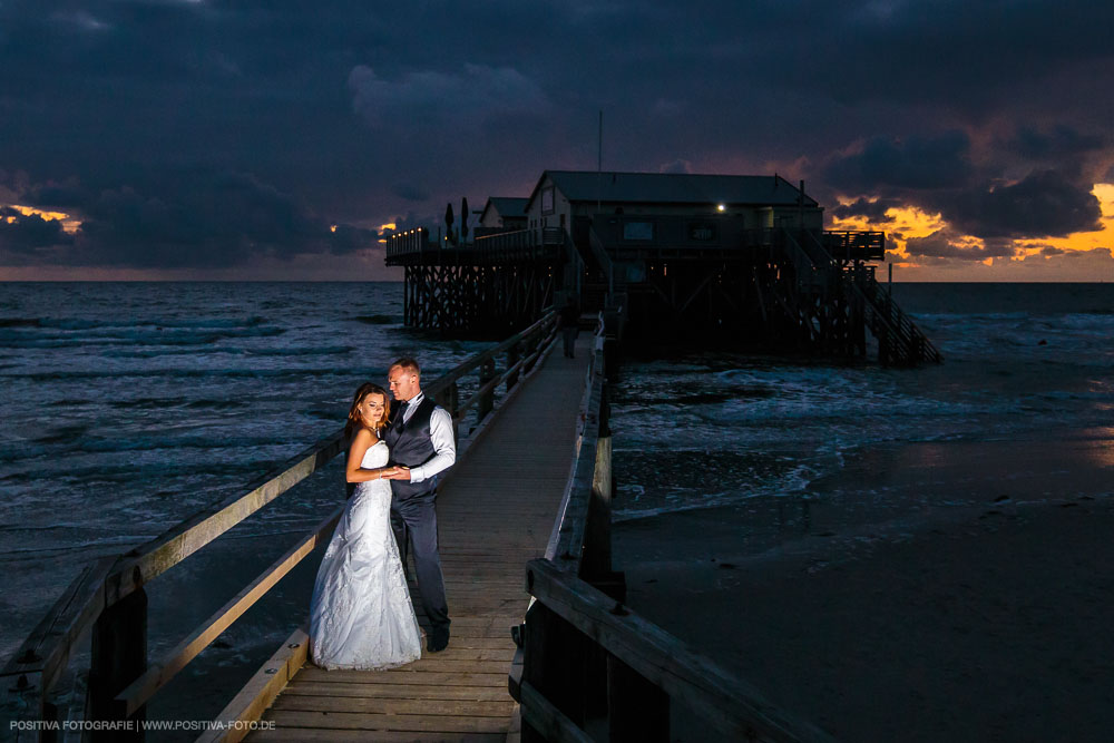 After-Wedding-Shooting Brautpaarshooting mit Olga und Alex in Sankt Peter-Ording an der Nordsee in Schleswig-Holstein - Hochzeitsfotografen Vitaly Nosov & Nikita Kret / Positiva Fotografie