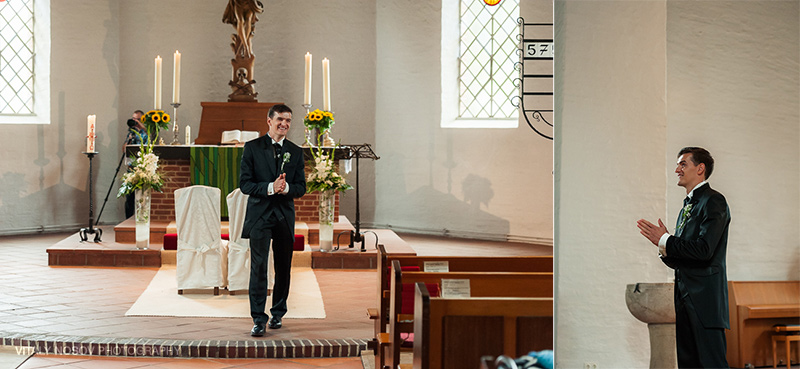 Hochzeit in Schleswig-Holstein. Kirchliche Trauung. Hochzeitsfotograf aus Hamburg Vitaly Nosov und Nikita Kret